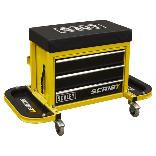 [SCR18Y] Sealey Mechanic's Utility Seat & Toolbox - Yellow