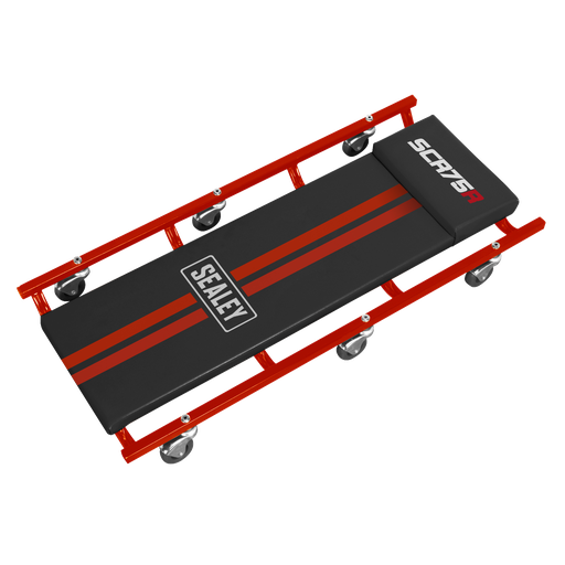 [SCR75] Sealey American-Style Deluxe Creeper 36" with Steel Frame & 6 Wheels - Red