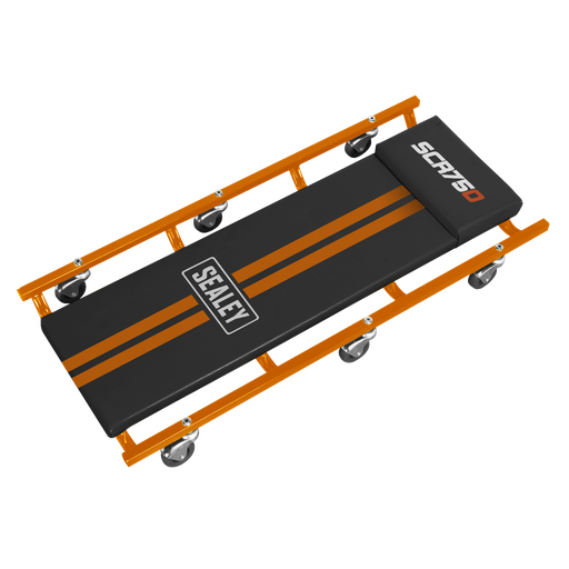 [SCR75O] Sealey American-Style Deluxe Creeper 36" with Steel Frame & 6 Wheels - Orange