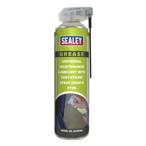 [SCS018S] Sealey Universal Maintenance Lubricant with Easy-Straw Spray Head & PTFE 500ml