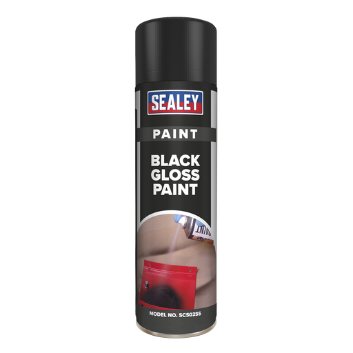 [SCS025] Sealey Gloss Paint 500ml, Black - Pack of 6