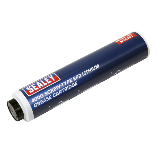[SCS107] Sealey EP2 Lithium Grease Cartridge Screw-Type 400g