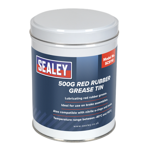 [SCS110] Sealey Red Rubber Grease Tin 500g
