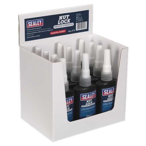 [SCS243] Sealey Medium Strength Nut Lock 50ml - Pack of 12