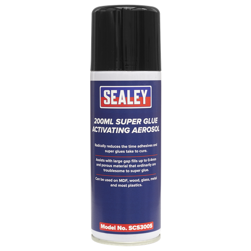 [SCS300] Sealey Super Glue Activating Aerosol 200ml - Pack of 6
