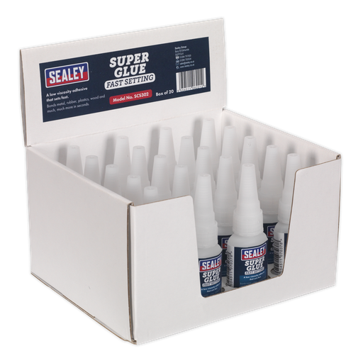 [SCS302] Sealey Fast Setting Super Glue 20g - Pack of 20
