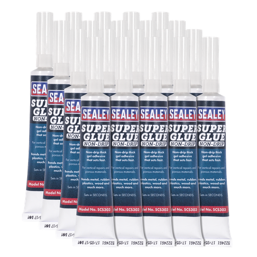 [SCS303] Sealey Non-Drip Gel Super Glue 20g - Pack of 20
