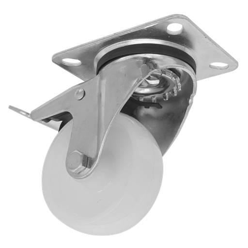 [SCW480SPLEM] Sealey 80mm Castor Wheel with Swivel Plate & Total Lock