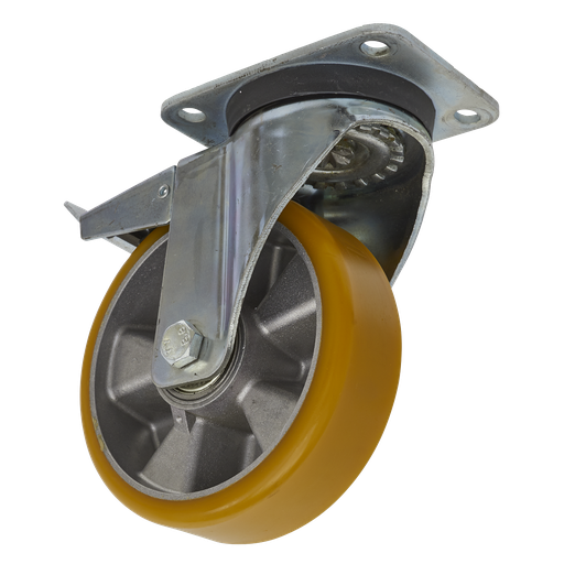 [SCW5160SPL] Sealey 160mm Castor Wheel with Swivel Plate & Total Lock