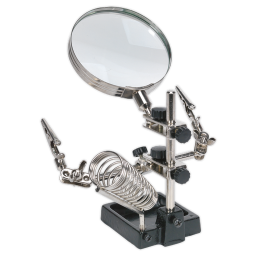 [SD150H] Sealey Mini Robot Soldering Stand with Magnifier & Iron Holder