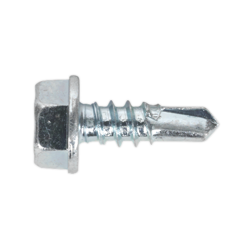 [SDHX4213] Sealey Zinc Plated Self-Drilling Hex Head Screw 4.2 x 13mm - Pack of 100