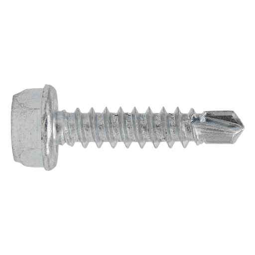 [SDHX4219] Sealey Zinc Plated Self-Drilling Hex Head Screw 4.2 x 19mm - Pack of 100