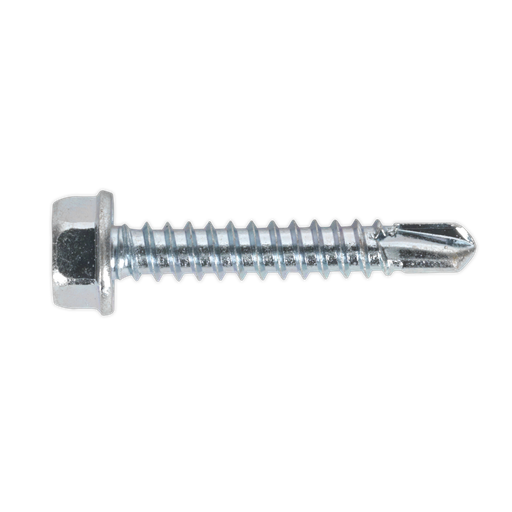 [SDHX4225] Sealey Zinc Plated Self-Drilling Hex Head Screw 4.2 x 25mm - Pack of 100