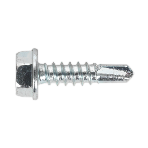 [SDHX4819] Sealey Zinc Plated Self-Drilling Hex Head Screw 4.8 x 19mm - Pack of 100