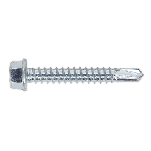 [SDHX5538] Sealey Zinc Plated Self-Drilling Hex Head Screw 5.5 x 38mm - Pack of 100