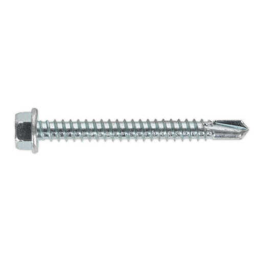[SDHX5550] Sealey Zinc Plated Self-Drilling Hex Head Screw 5.5 x 50mm - Pack of 100
