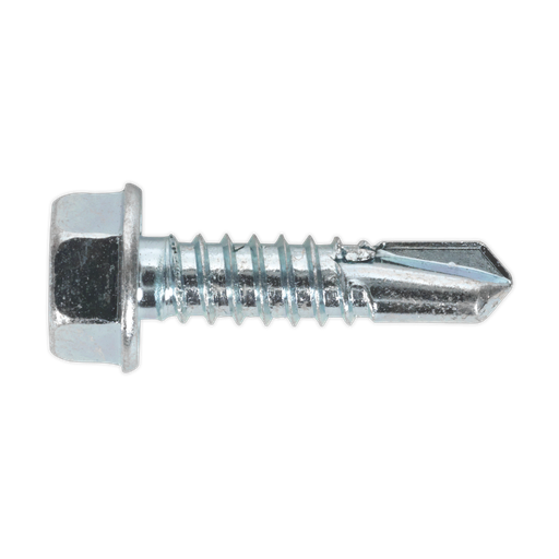 [SDHX6325] Sealey Zinc Plated Self-Drilling Hex Head Screw 6.3 x 25mm - Pack of 100