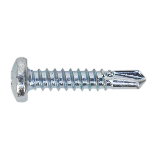 [SDPH4825] Sealey Zinc Plated Self-Drilling Pan Head Phillips Screw 4.8 x 25mm - Pack of 100
