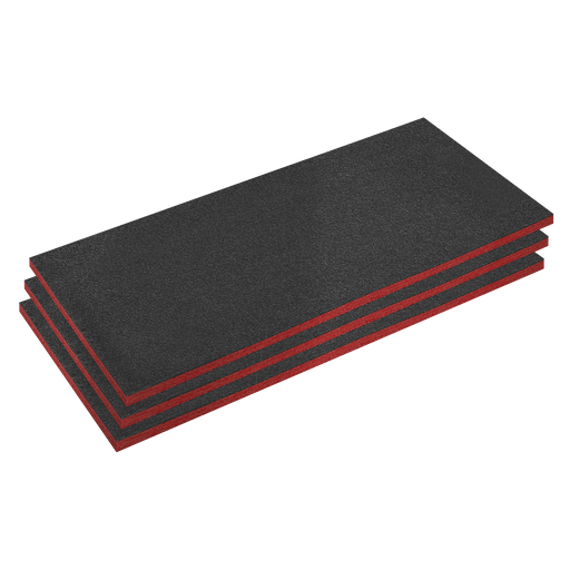 [SFPK30R] Sealey Easy Peel Shadow Foam® 1200 x 550 x 30mm, Red/Black - Pack of 3