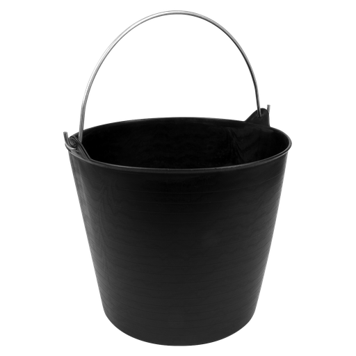 [SFT26H] Sealey Heavy-Duty Flexi Tub 26L with Metal Handle - Black