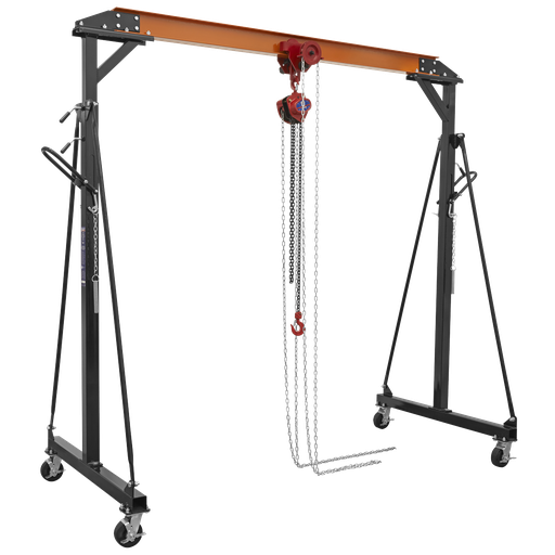 [SG1000KITG] Portable Adjustable Gantry Frame with Geared Trolley Combo 1 Tonne
