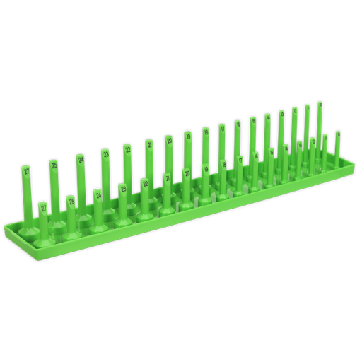 [SH1217HV] Sealey Premier Socket Holder 1/2"Sq Drive 10-27mm - Hi-Vis Green