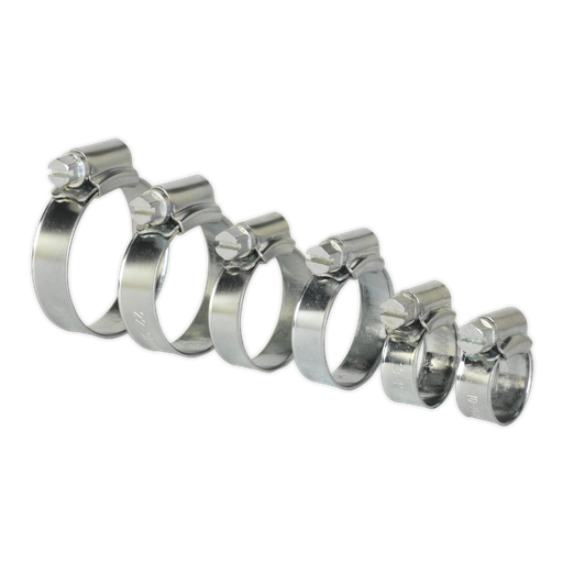 [SHCS1] Sealey Zinc Plated Hose Clip Assortment 8-29mm 30pc