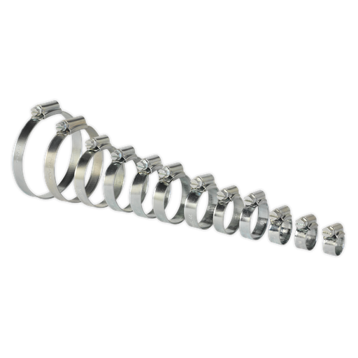 [SHCS3] Sealey Zinc Plated Hose Clip Assortment 8-57mm 85pc