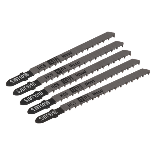 [SJBT101B] Sealey Jigsaw Blade for Hard Wood 100mm 10tpi - Pack of 5