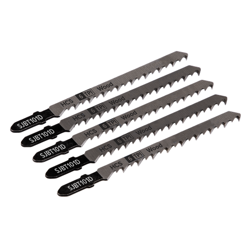 [SJBT101D] Sealey Jigsaw Blade for Hard Wood 100mm 6tpi - Pack of 5
