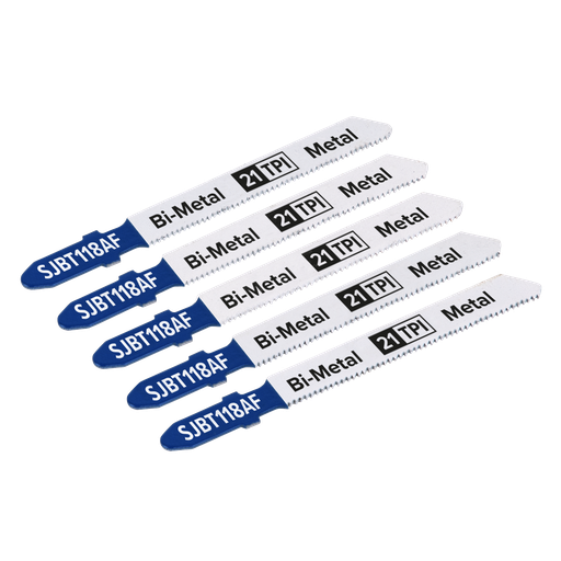 [SJBT118AF] Sealey Jigsaw Blade for Metal 75mm 21tpi - Pack of 5