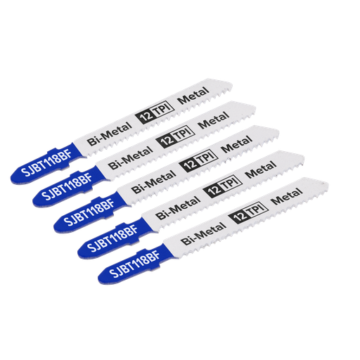 [SJBT118BF] Sealey Jigsaw Blade for Metal 75mm 12tpi - Pack of 5