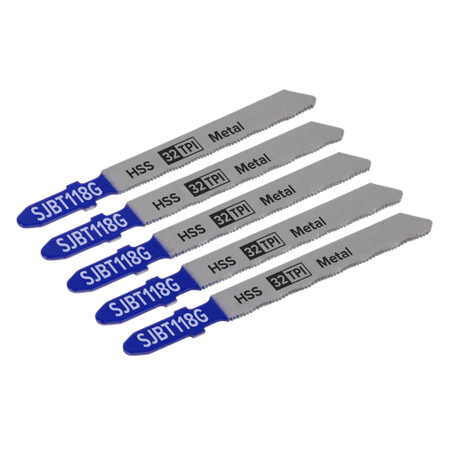[SJBT118G] Sealey Jigsaw Blade for Metal 75mm 32tpi - Pack of 5