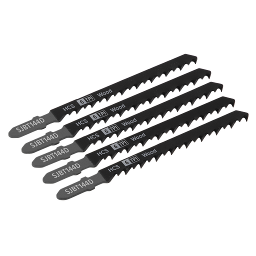 [SJBT144D] Sealey Jigsaw Blade for General Wood 100mm 6tpi - Pack of 5