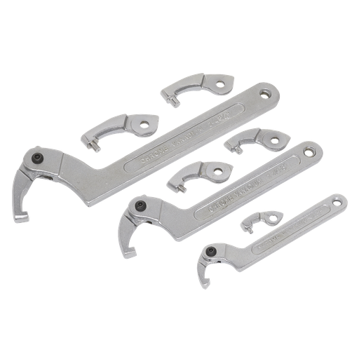 [SMC2] Sealey Adjustable C-Spanner Hook & Pin Wrench Set 11pc
