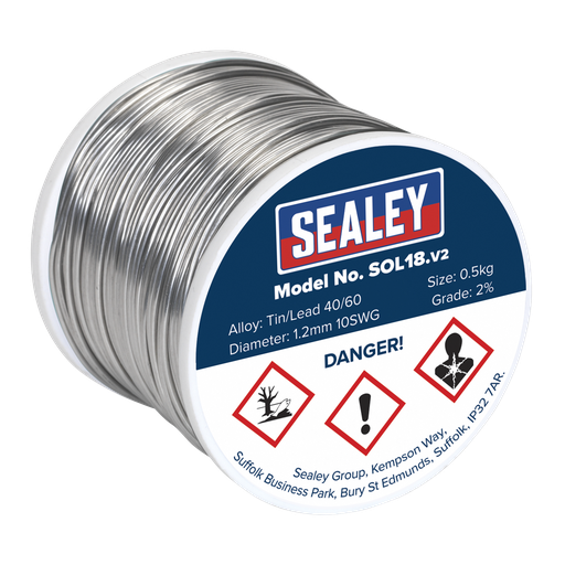 [SOL18] Sealey Quick Flow Solder Wire 1.2mm/18SWG 0.5kg Reel