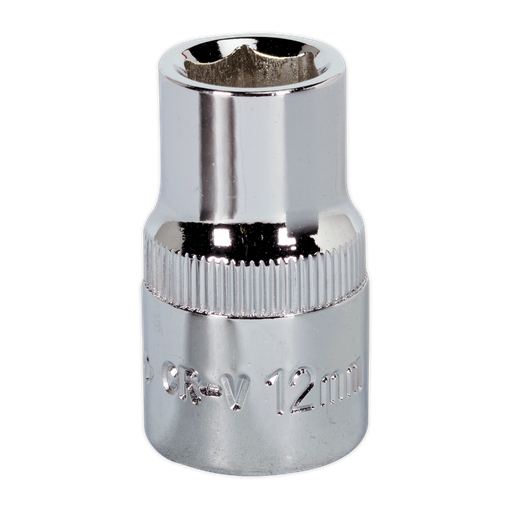 [SP1212] Sealey Premier Fully Polished Socket 1/2"Sq Drive 12mm