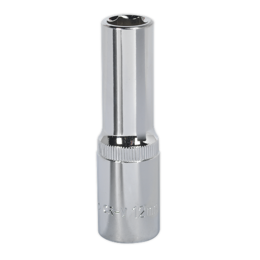 [SP1212D] Sealey Premier Fully Polished Deep Socket 1/2"Sq Drive 12mm