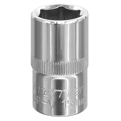 [SP1215] Sealey Premier Fully Polished Socket 1/2"Sq Drive 15mm