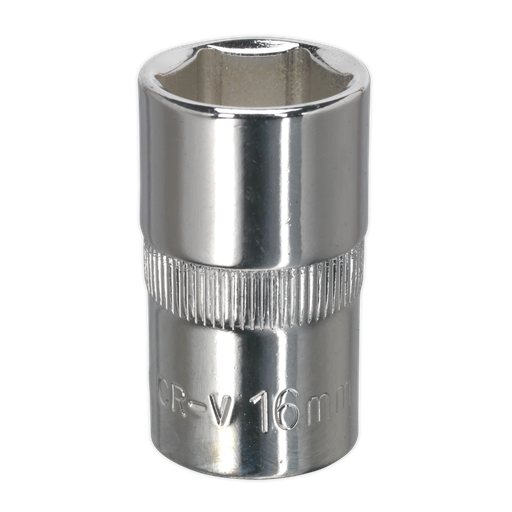 [SP1216] Sealey Premier Fully Polished Socket 1/2"Sq Drive 16mm