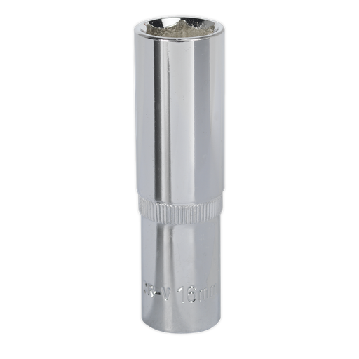 [SP1216D] Sealey Premier Fully Polished Deep Socket 1/2"Sq Drive 16mm