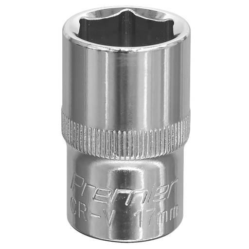 [SP1217] Sealey Premier Fully Polished Socket 1/2"Sq Drive 17mm