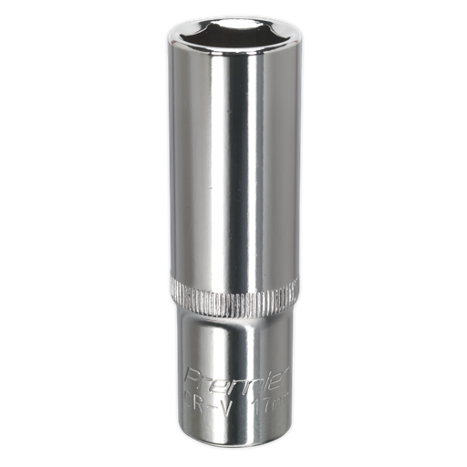 [SP1217D] Sealey Premier Fully Polished Deep Socket 1/2"Sq Drive 17mm