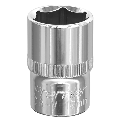 [SP1219] Sealey Premier Fully Polished Socket 1/2"Sq Drive 19mm