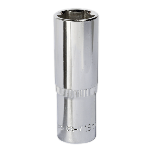 [SP1219D] Sealey Premier Fully Polished Deep Socket 1/2"Sq Drive 19mm