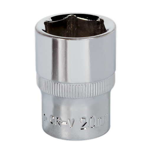 [SP1220] Sealey Premier Fully Polished Socket 1/2"Sq Drive 20mm