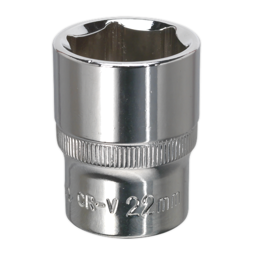 [SP1222] Sealey Premier Fully Polished Socket 1/2"Sq Drive 22mm