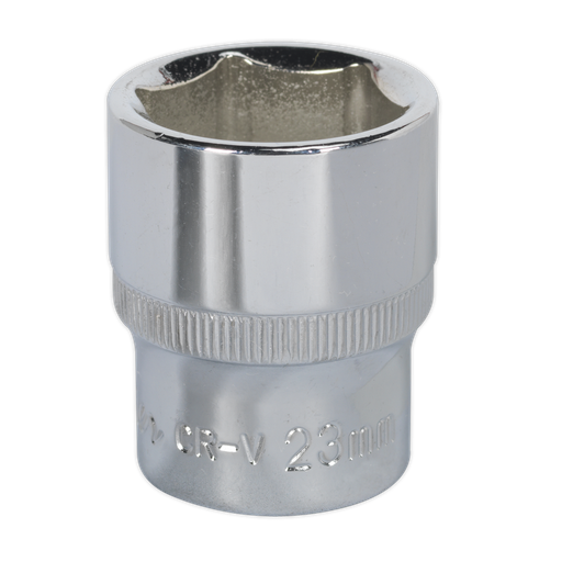 [SP1223] Sealey Premier Fully Polished Socket 1/2"Sq Drive 23mm