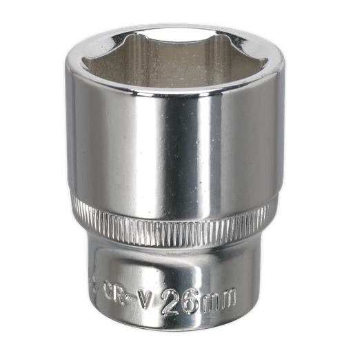 [SP1226] Sealey Premier Fully Polished Socket 1/2"Sq Drive 26mm