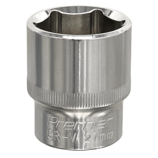 [SP1227] Sealey Premier Fully Polished Socket 1/2"Sq Drive 27mm